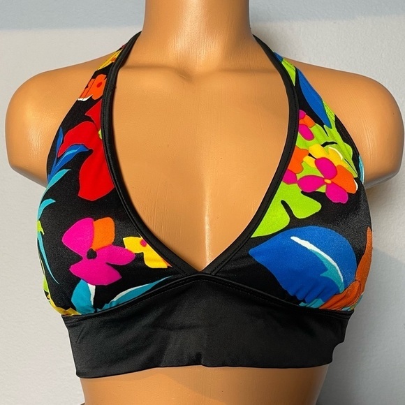 Nwt Body I.D. Floral Halter Top Matching Bottom 2-Piece Bikini Size 13/14 (SW31) - Picture 2 of 7